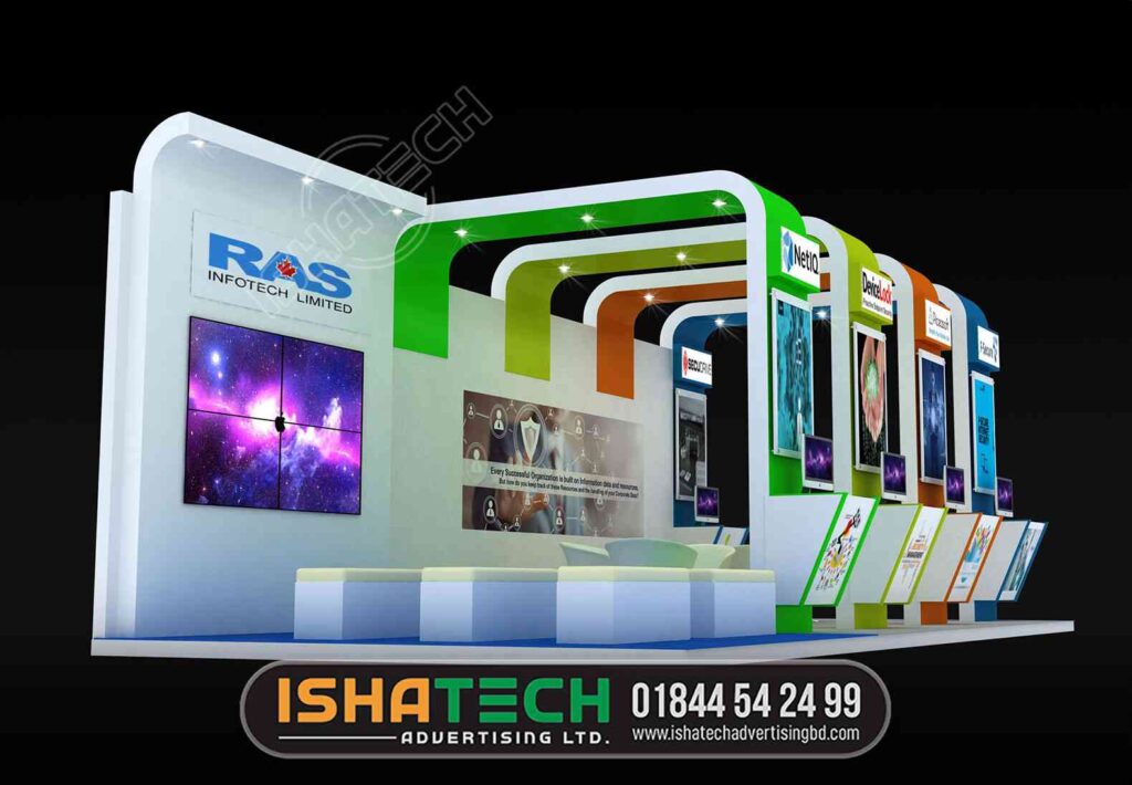 3 side open exhibition stall design